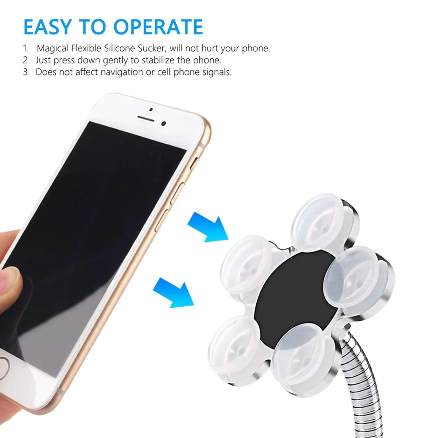 0661 Phone Holder, 360°Rotatable Phone Stand Multi-Function Double-Sided Suction Cup Mobile Phone Holder vip stand