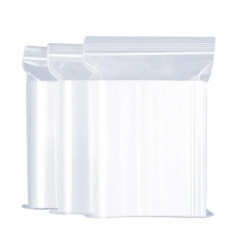 10 Bags 17*25*6 Thread 100 Pieces/Bag Food Self Sealing Bag Thickened Waterproof PE Transparent Mobile Phone Mask Storage Bag Sealed Plastic Bag