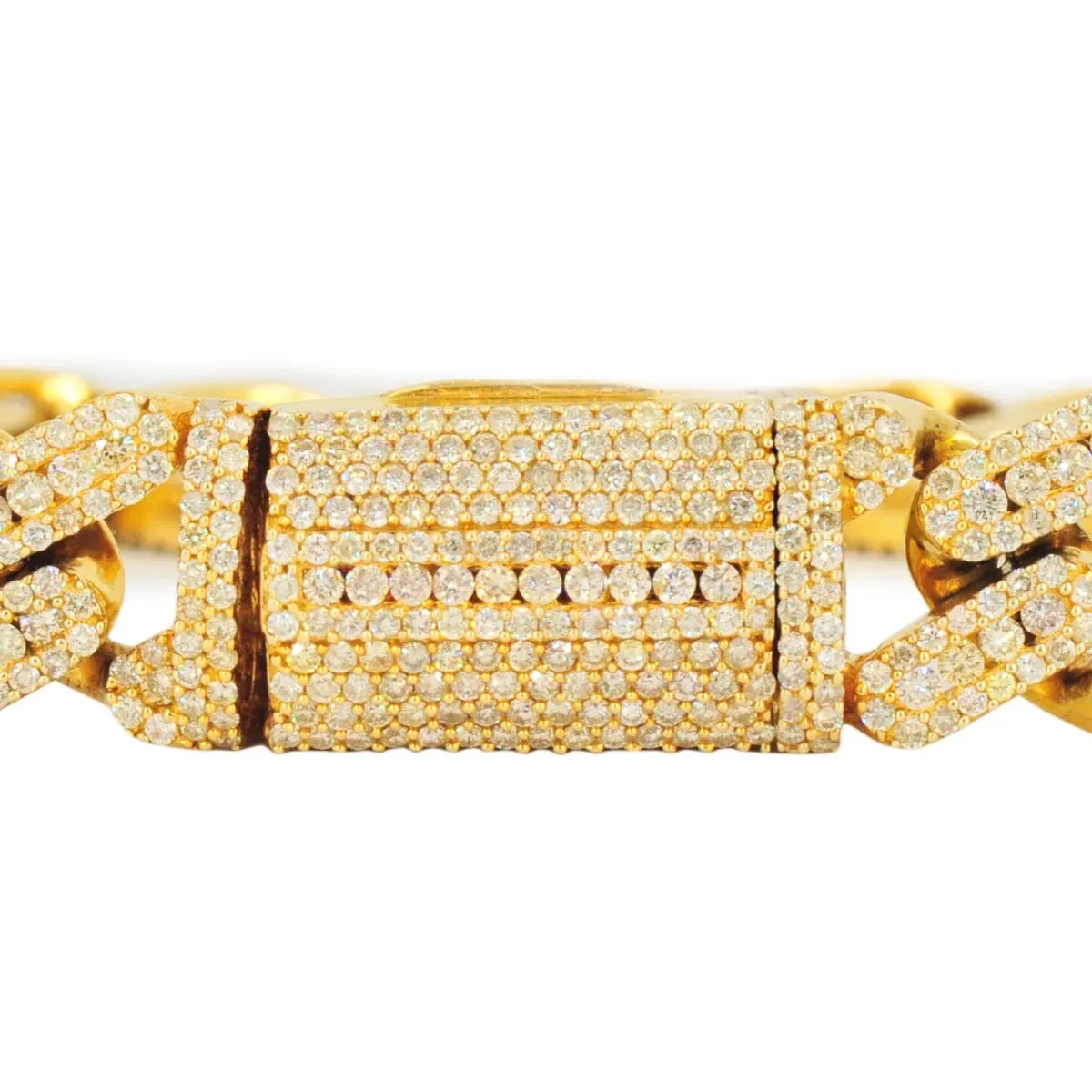 10k Gold 10.71ct Diamond 12.5mm Cuban Bracelet 8.5"