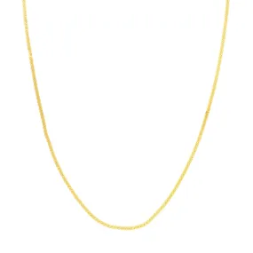 14K Gold 2mm Serpentine Chain Necklace with Lobster Lock