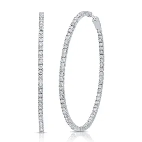 14K GOLD DIAMOND 2.25" MADISON HOOPS