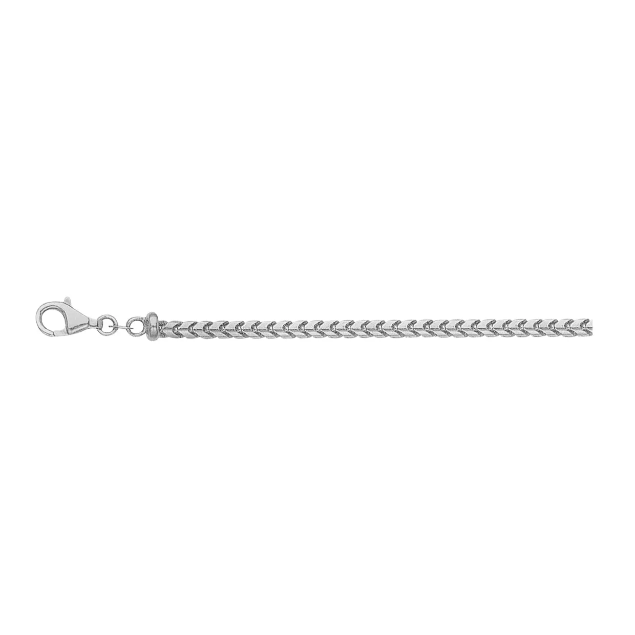 14K White Gold 2.5mm Franco Chain