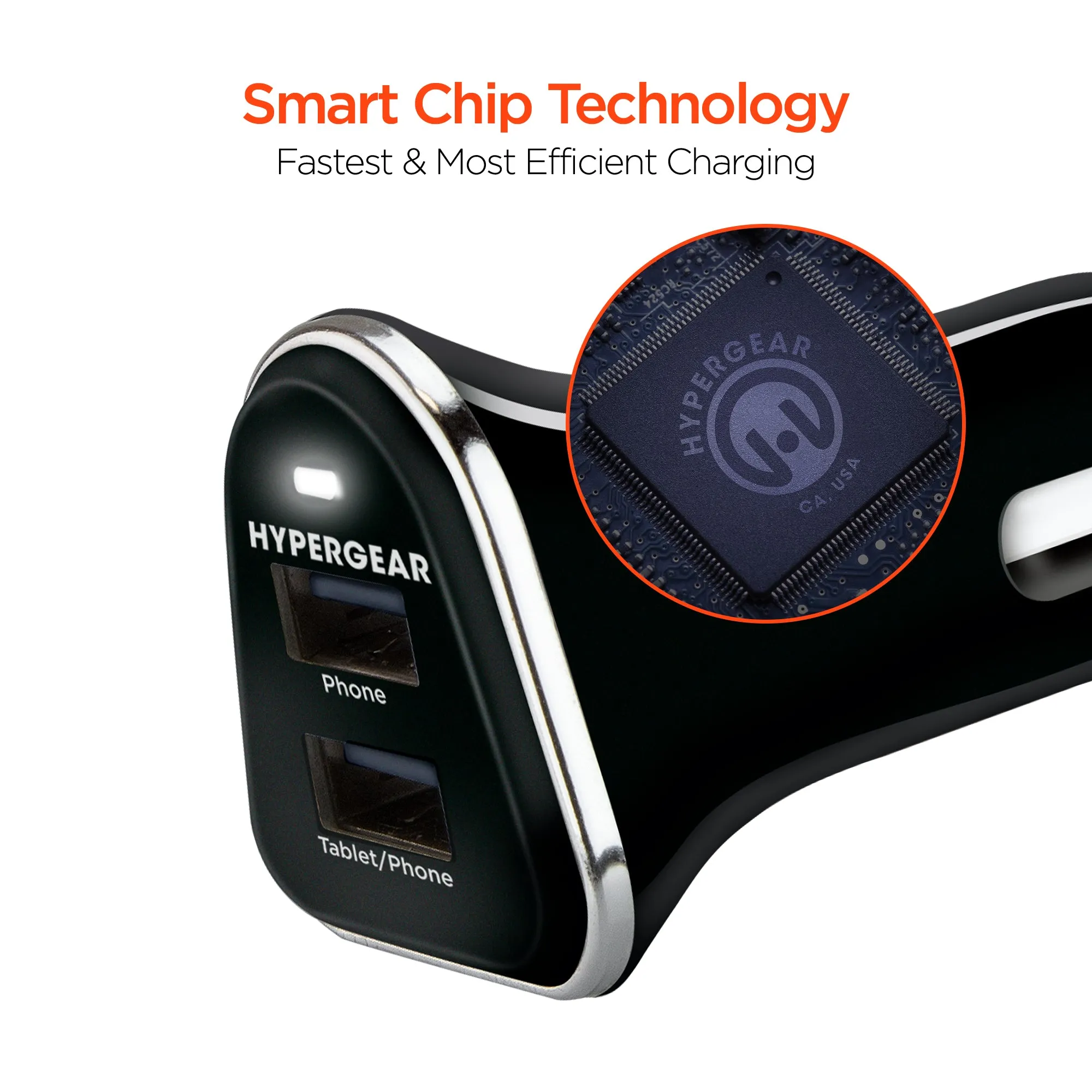 17W Dual USB Car Charger | Black