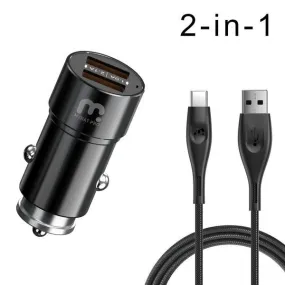 2-in-1 Car Charger with 6FT USB-C Cable