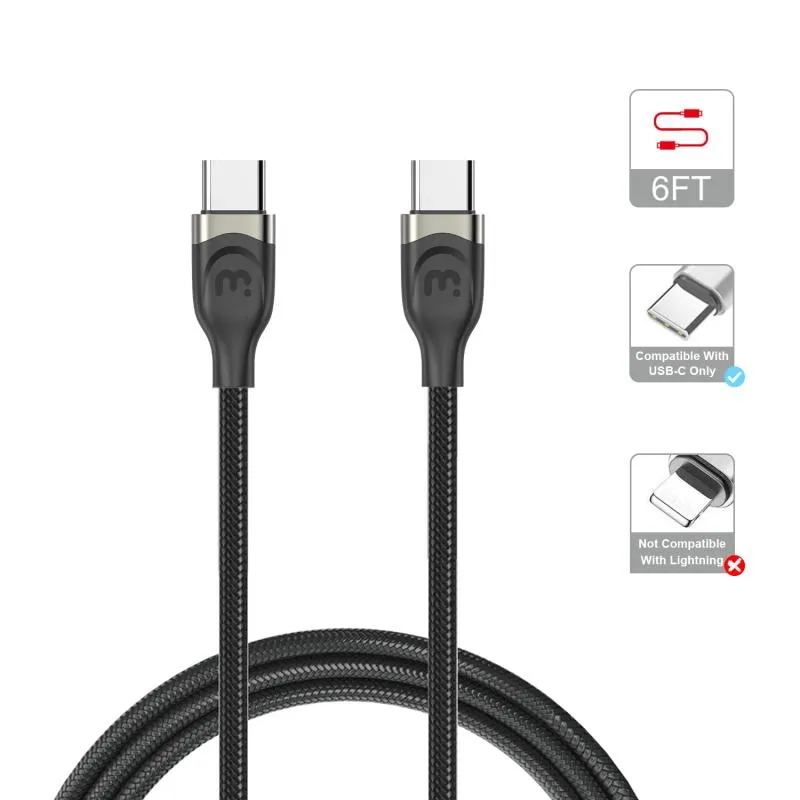 2-in-1 Dual Port Fast Charging Car Charger with 6ft USB-C Cable