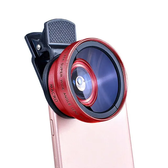 2 In 1 Mobile Phone Lens 0.45x Super Wide Angle 12.5x Macro HD Camera Lens For iPhone 13 Huawei Xiaomi Samsung Universal Clip