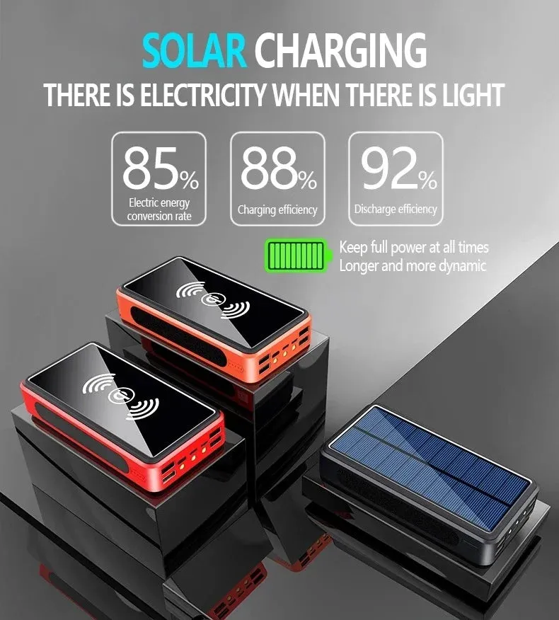 80000mAh Solar Wireless Power Bank