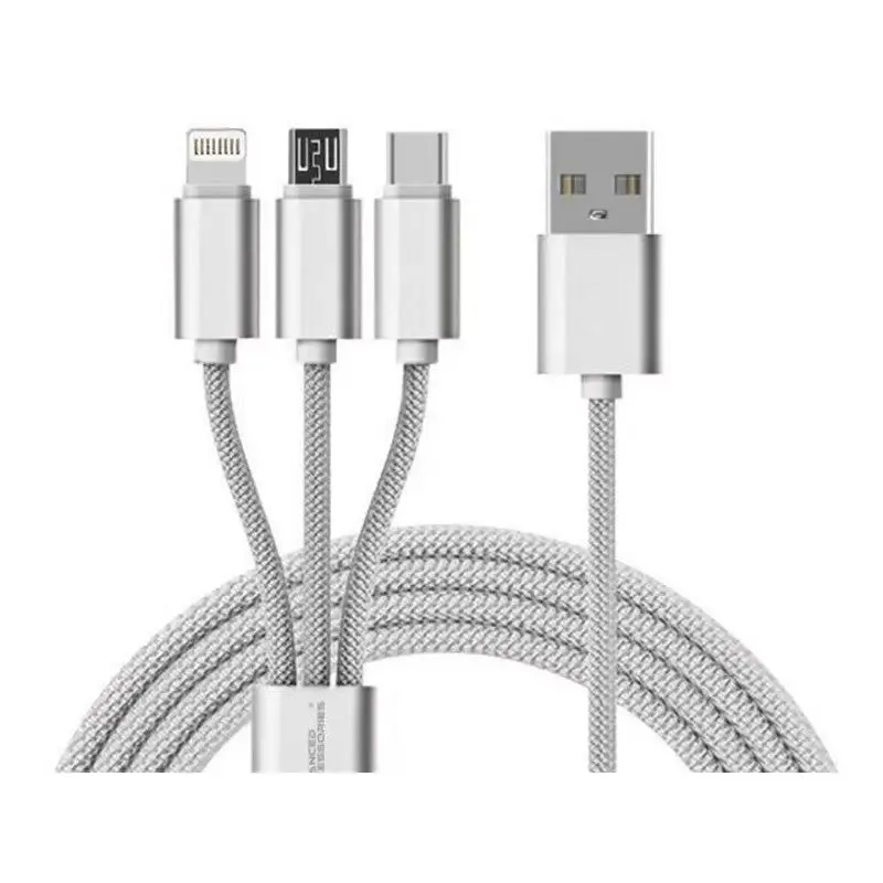 Advanced Accessories Charge-It Charge & Sync Usb Cable For Iphone / C Type & Micro Usb Devices 3 In 1 1.2M Lead