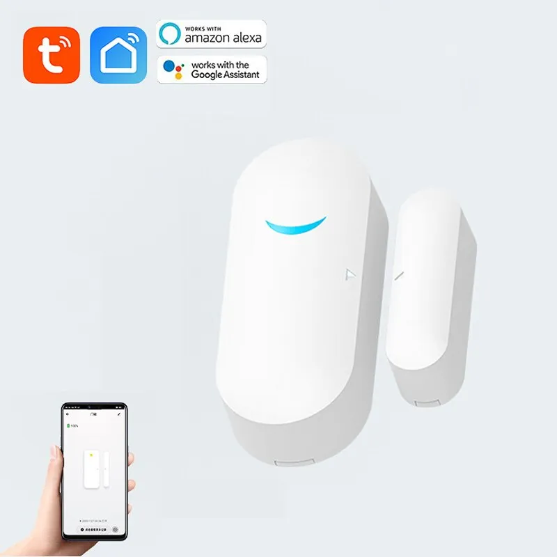 Anjielosmart Tuya WiFi Door and Window Sensor with Magnetic, Contact Sensor Alarm with App Control,Suitable for Home Office Shop