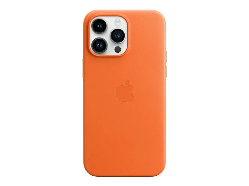 Apple - Back Cover For Mobile Phone - With Magsafe - Leather - Orange - For Iphone 14 Pro Max