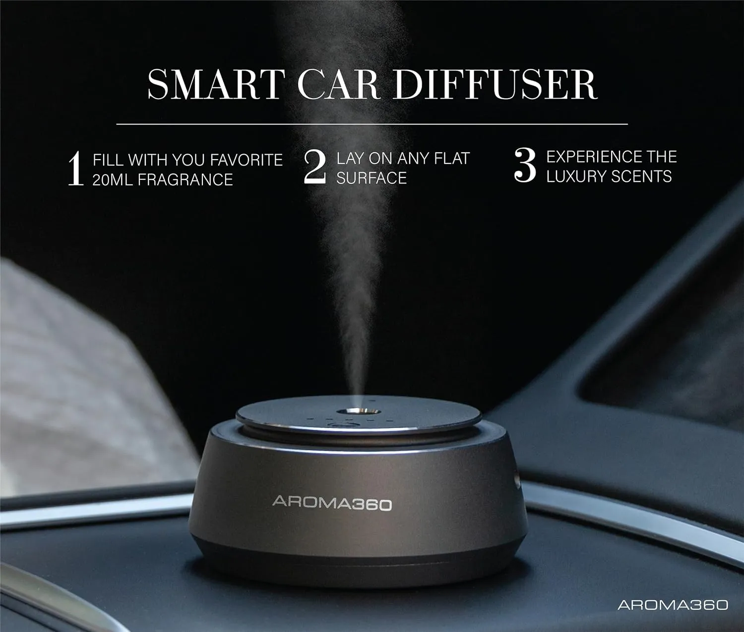 Aroma360 Smart Car Air Freshener Aromatherapy Diffuser, 1 Car Diffuser Oil