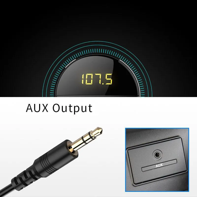 Bluetooth 5.0 Handsfree Car Kit   3.5mm Jack AUX Audio MP3 Player Wireless FM Transmitter