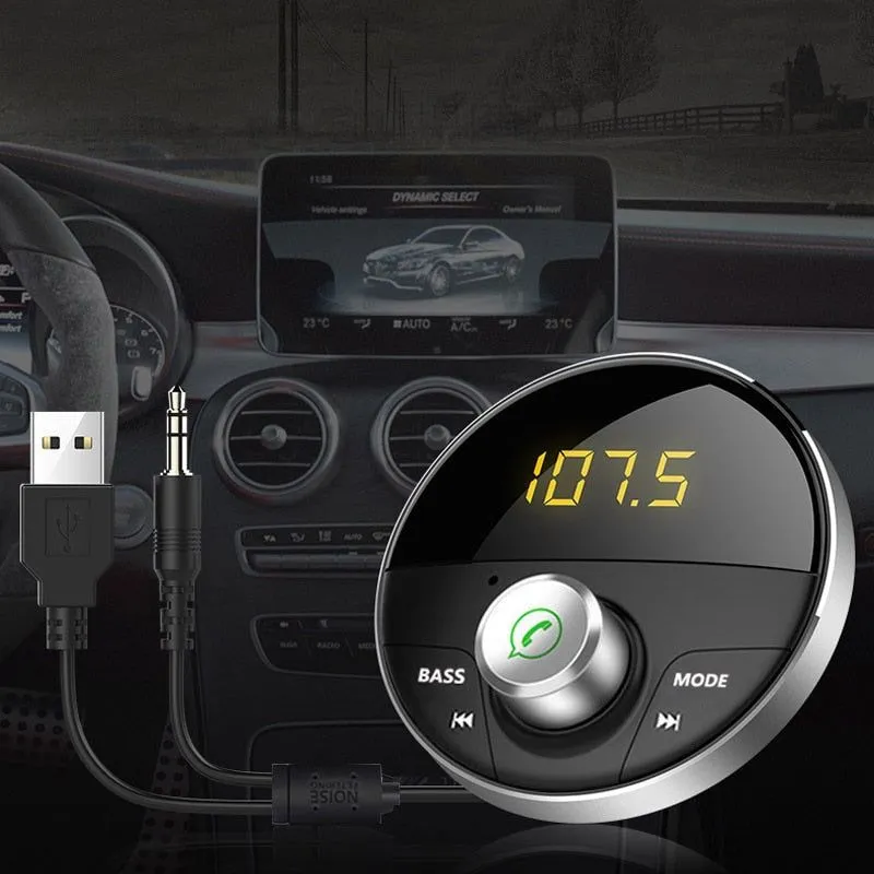 Bluetooth 5.0 Handsfree Car Kit   3.5mm Jack AUX Audio MP3 Player Wireless FM Transmitter