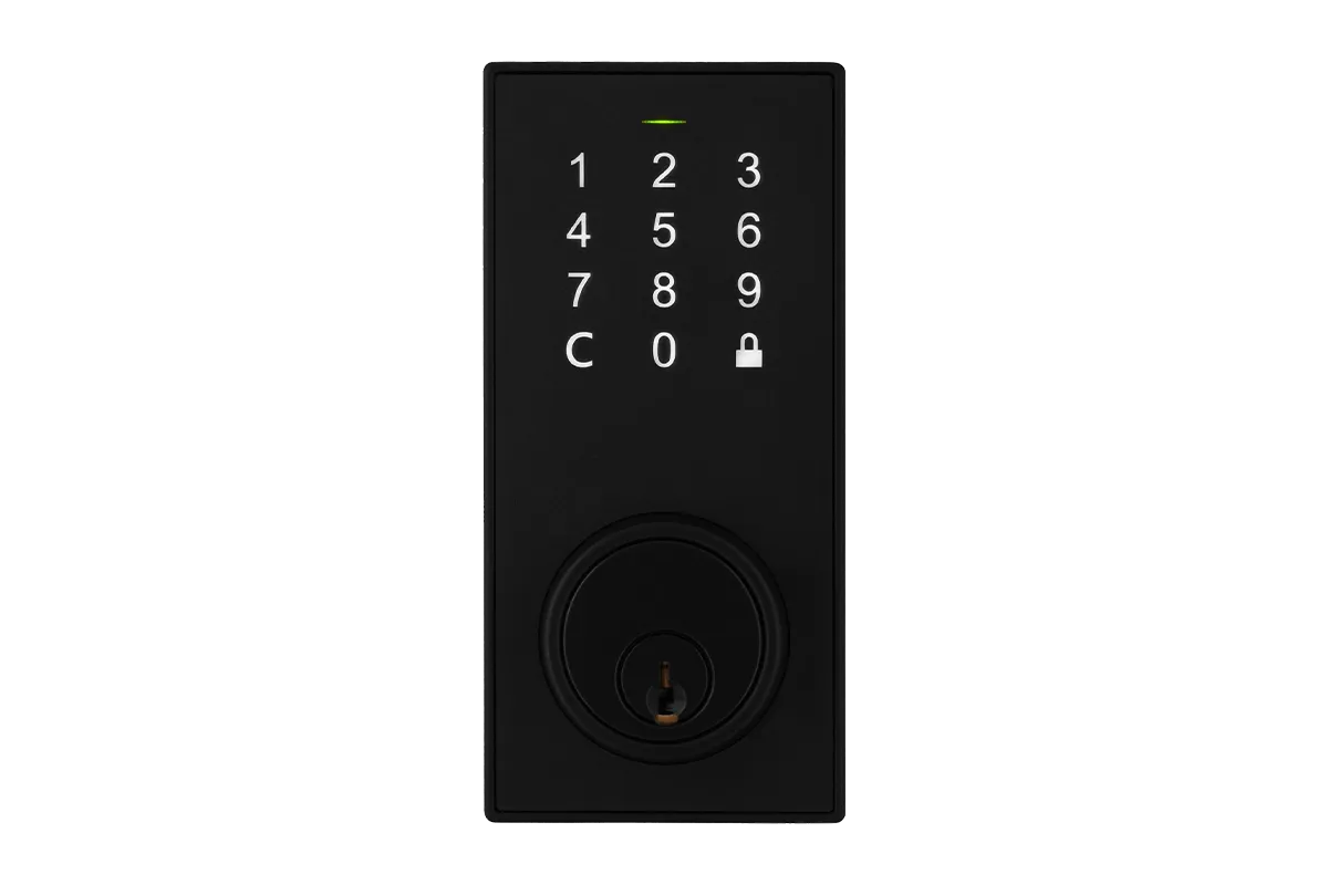 Bluetooth Deadbolt Smart Lock with Touchpad and App Control - Matte Black