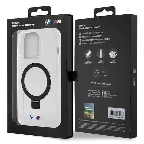 BMW M Collection Hard Case Ring Stand with MagSafe for iphone 15 Pro Max 6.7" Clear - BMHMP15XURST