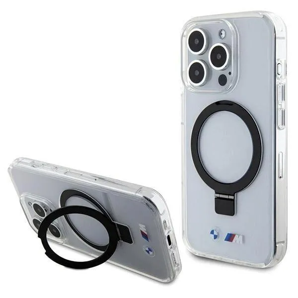 BMW M Collection Hard Case Ring Stand with MagSafe for iphone 15 Pro Max 6.7" Clear - BMHMP15XURST