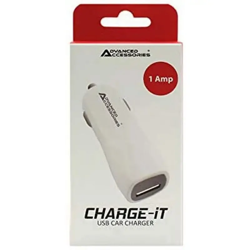 Charge-It 1Amp Car Charger Usb Port Adapter - Compatible With The Latest Smartphones, Tablets & Sat NavS - White