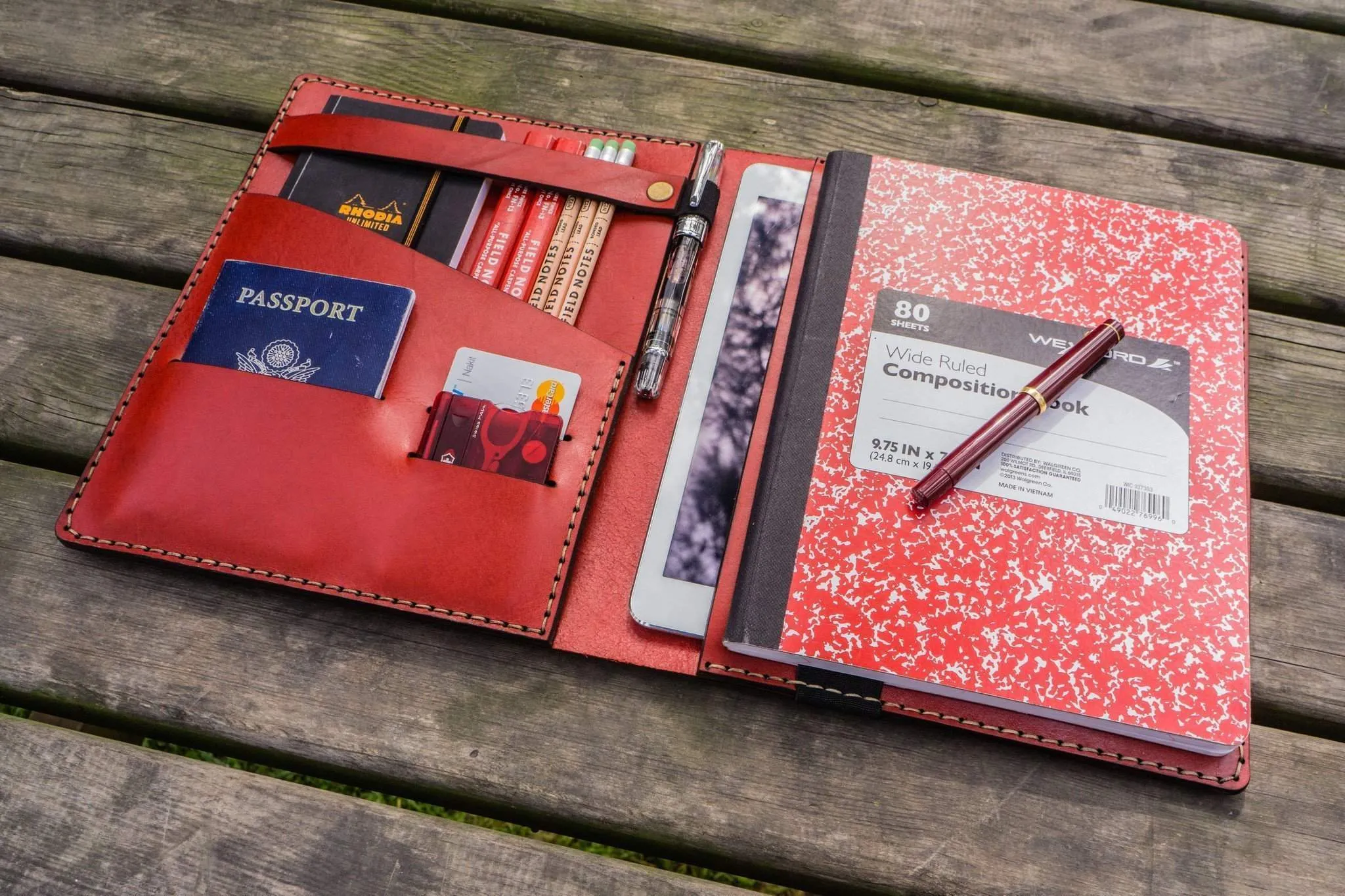 Composition Notebook Cover With iPad Air/Pro Pocket - Red