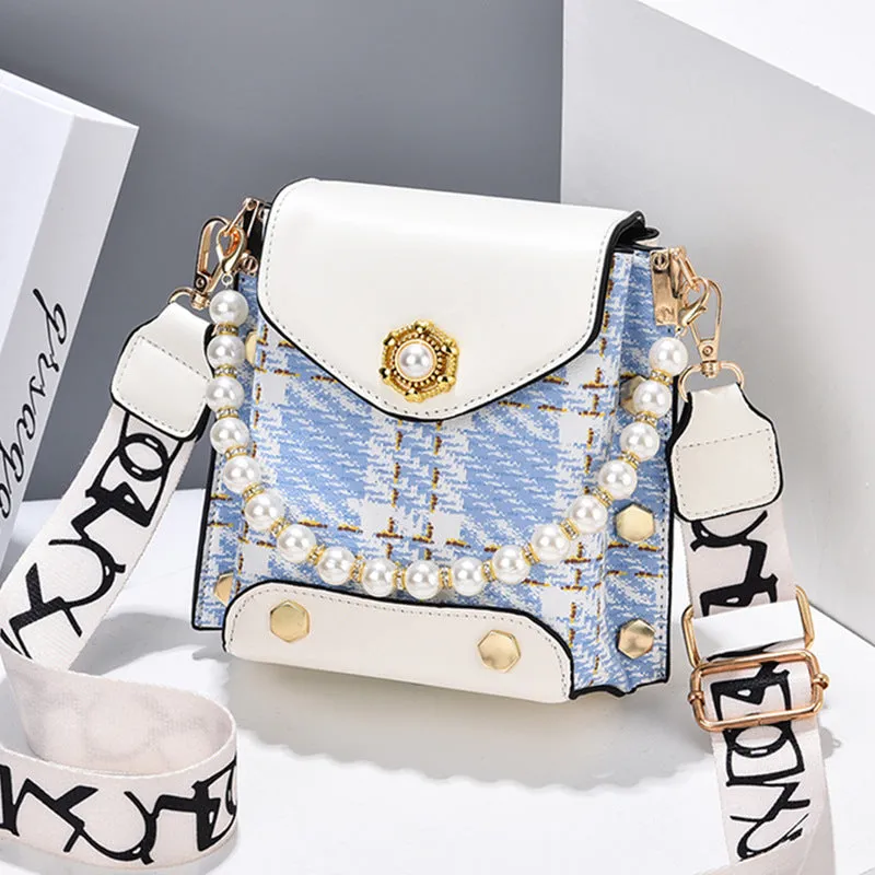 Crossbody Classic Shoulder Pearl Chain Phone Bag