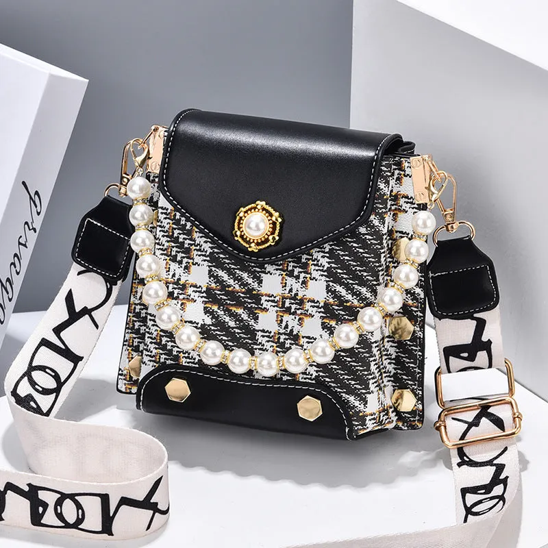 Crossbody Classic Shoulder Pearl Chain Phone Bag