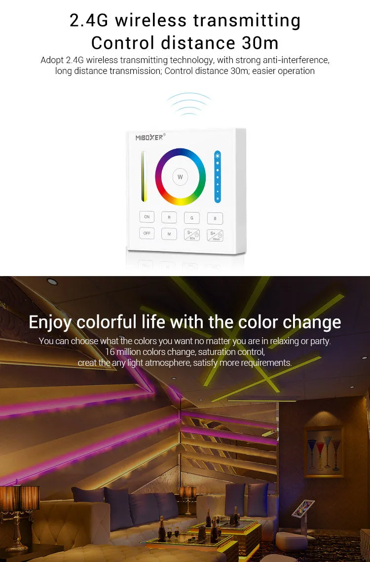 FluxTech - Battery Operated RGB CCT Smart Panel Remote Controller