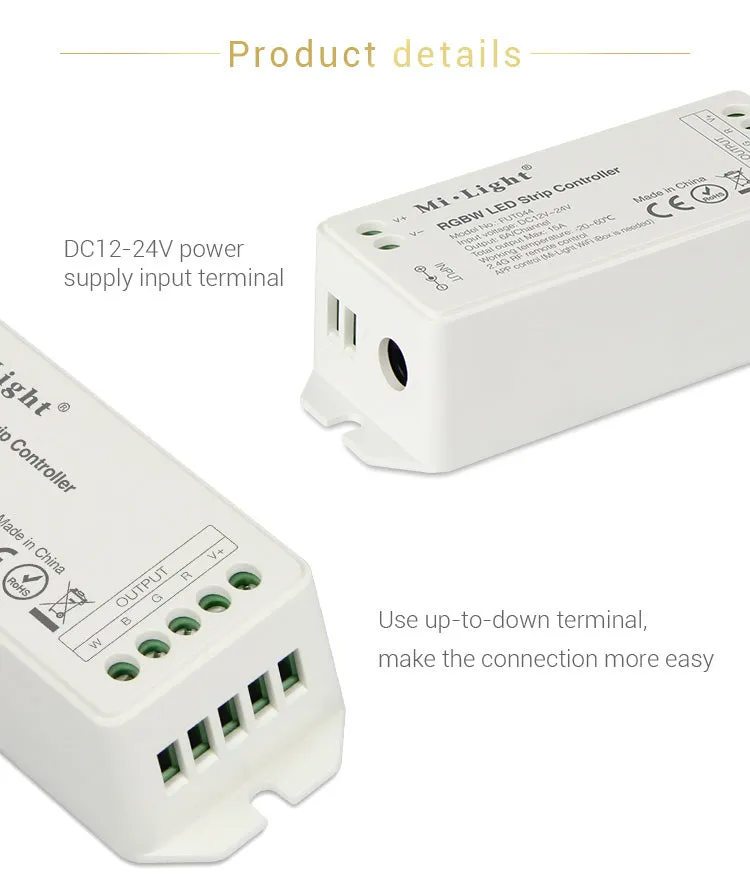 FluxTech® RGBW / RGBWW  LED Strip Controller for RGBW, RGBWW  Strip Light