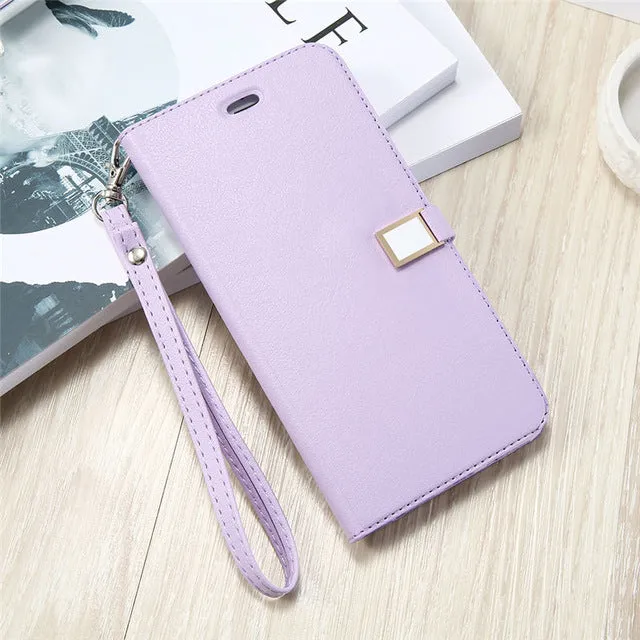 KISSCASE Flip Case For iPhone 5S 5C 4S case Candy Color Leather iphone 6 Cases For iPhone 7 7 Plus Wallet Card Slot Case Cover