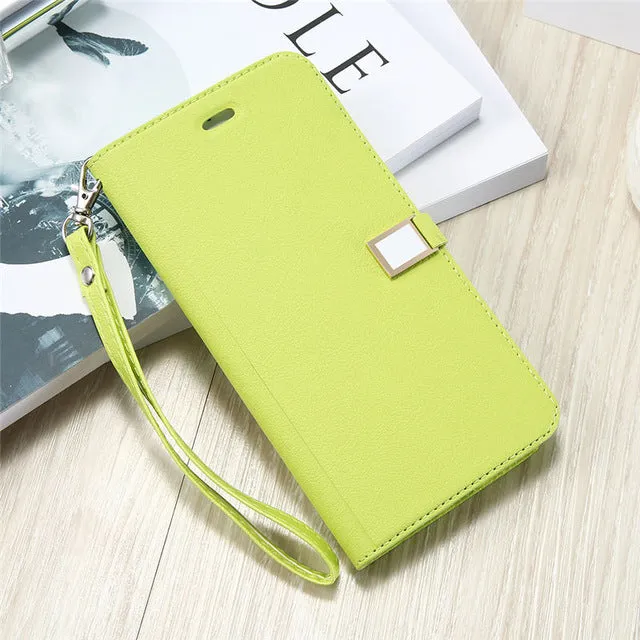 KISSCASE Flip Case For iPhone 5S 5C 4S case Candy Color Leather iphone 6 Cases For iPhone 7 7 Plus Wallet Card Slot Case Cover