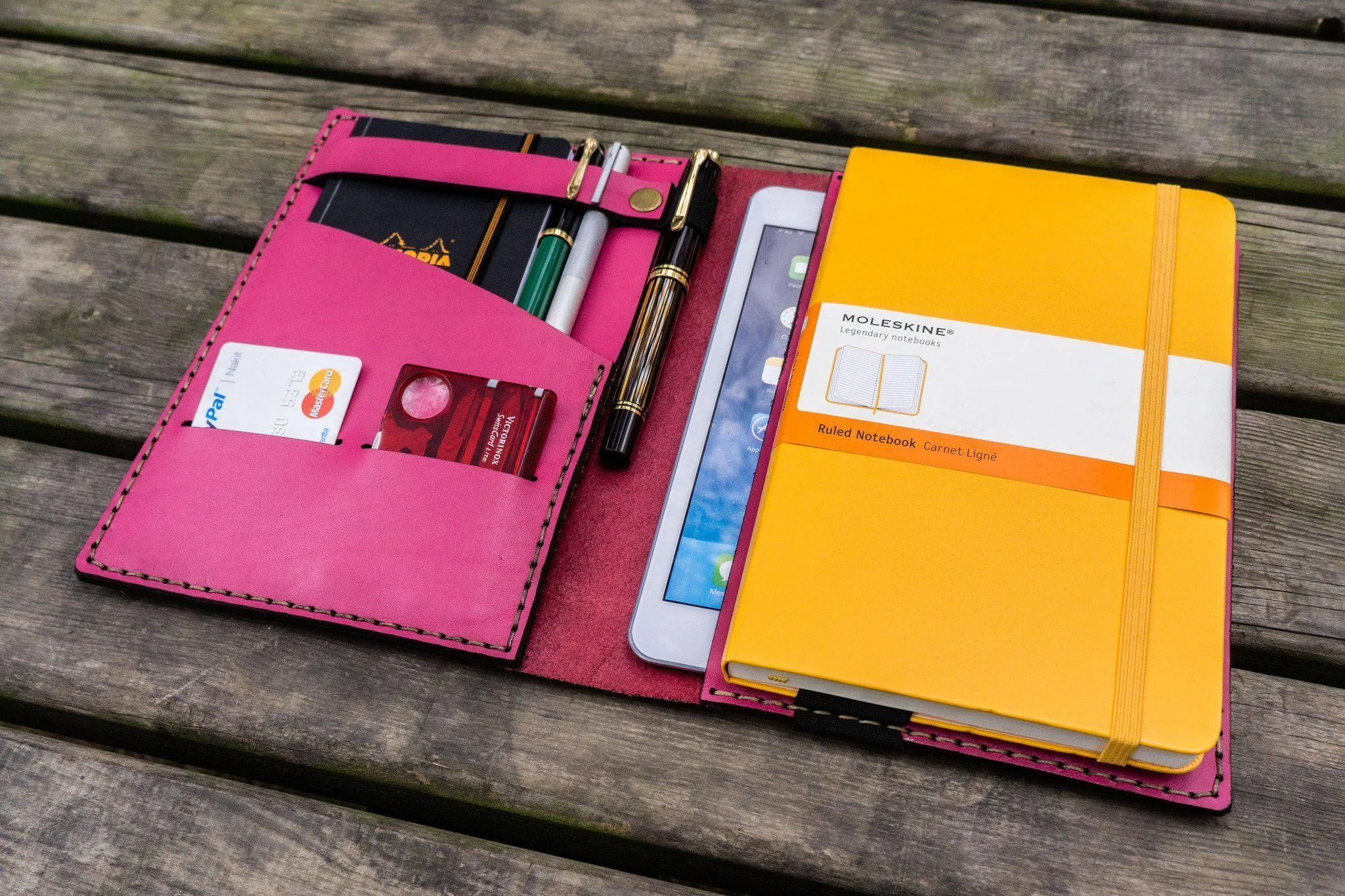 Leather Hobonichi Cousin A5 Planner Cover - Pink