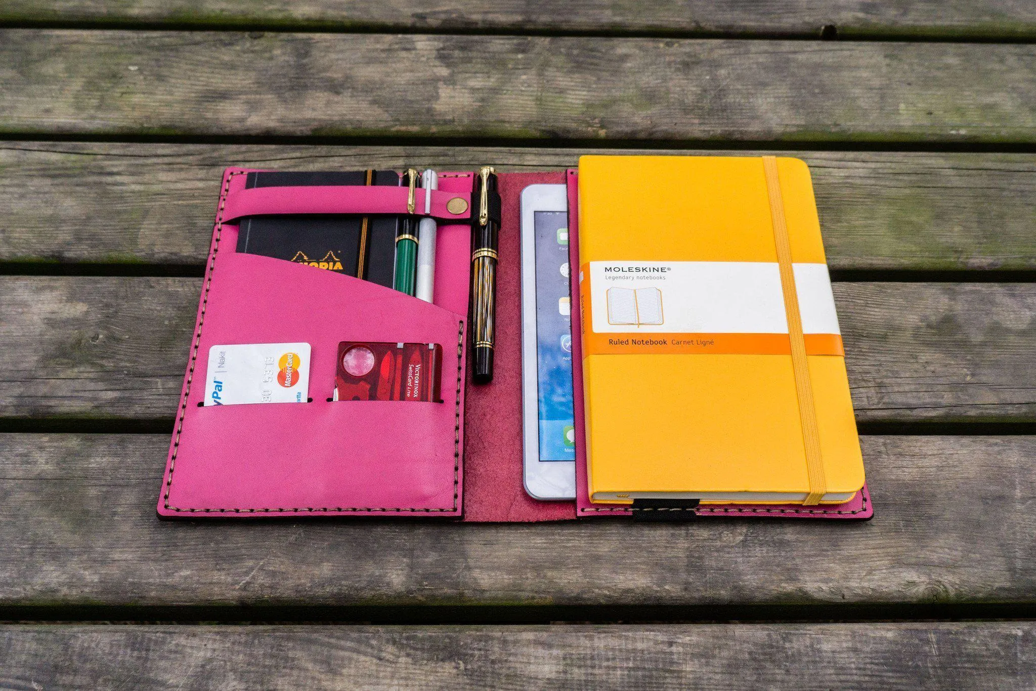 Leather Hobonichi Cousin A5 Planner Cover - Pink