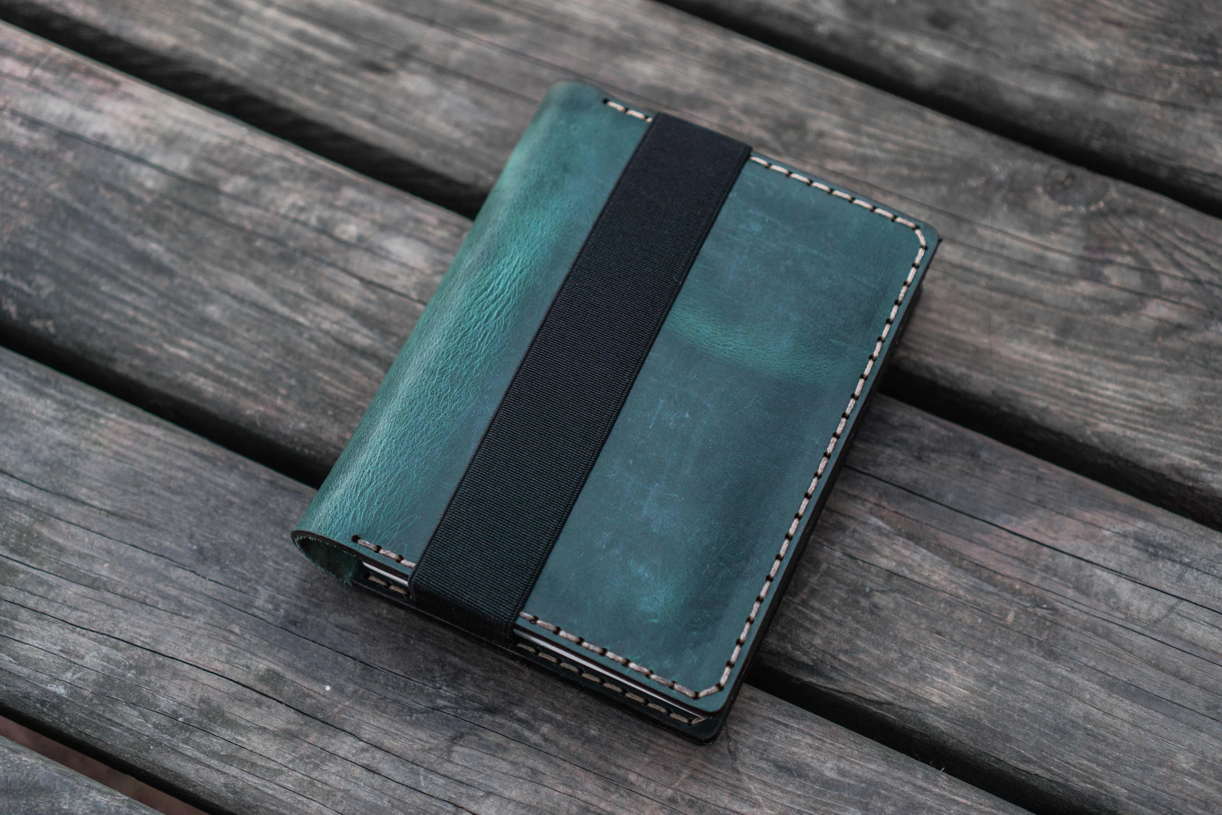 Leather Hobonichi Techo (A6) Planner Cover - Crazy Horse Forest Green