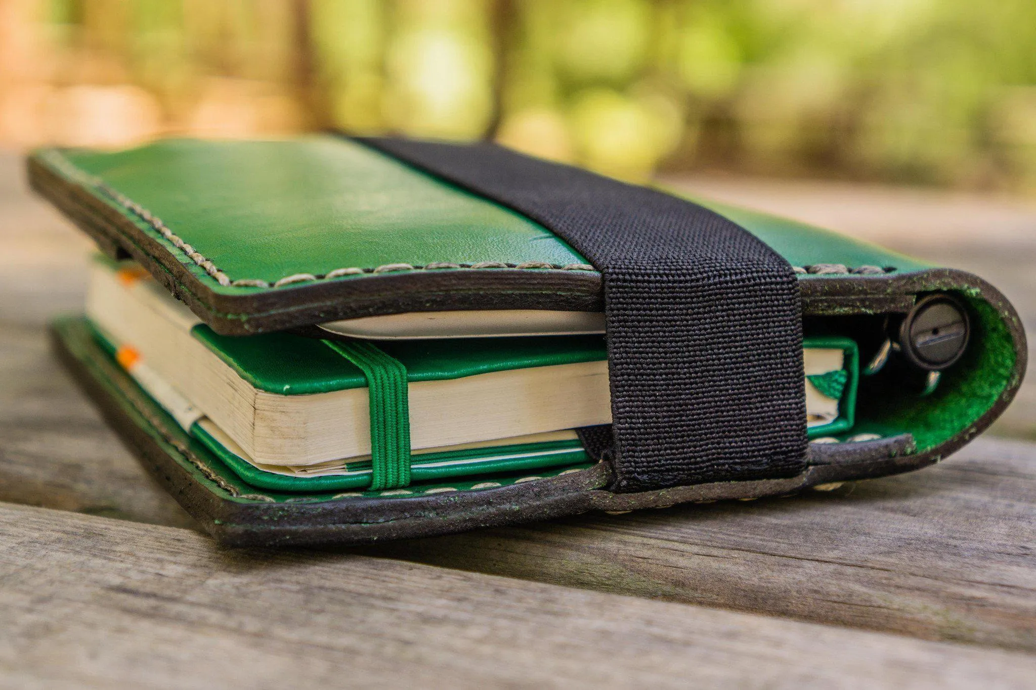 Leather Hobonichi Techo (A6) Planner Cover - Green