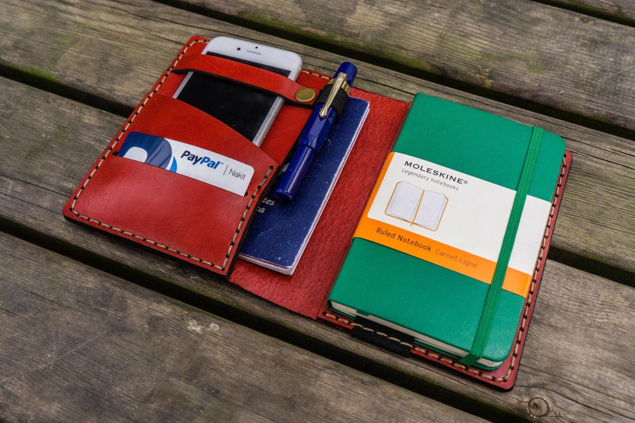 Leather Hobonichi Techo (A6) Planner Cover - Red