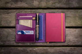 Leather Rhodia A6 Notebook Cover - Purple