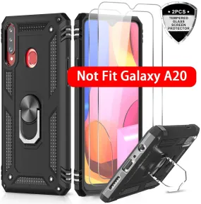 LeYi Samsung Galaxy A20S Case (Not Fit A20) with Tempered Glass Screen Protector [2 Pack], [Military Grade] Defender Protective Phone Case