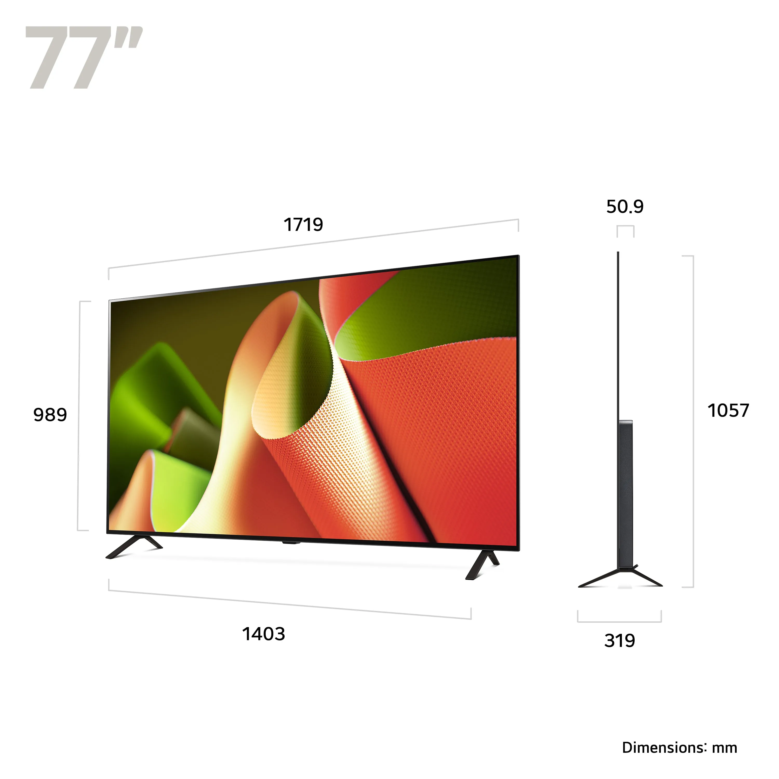 LG OLED77B46LA 77 Inch B4 4K Ultra HD HDR OLED Smart TV 2024