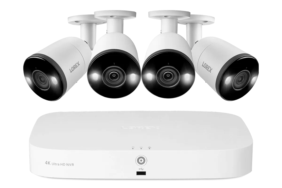 Lorex 4K (8 Camera Capable) 3TB Wired NVR System Smart Deterrence Bullet Cameras