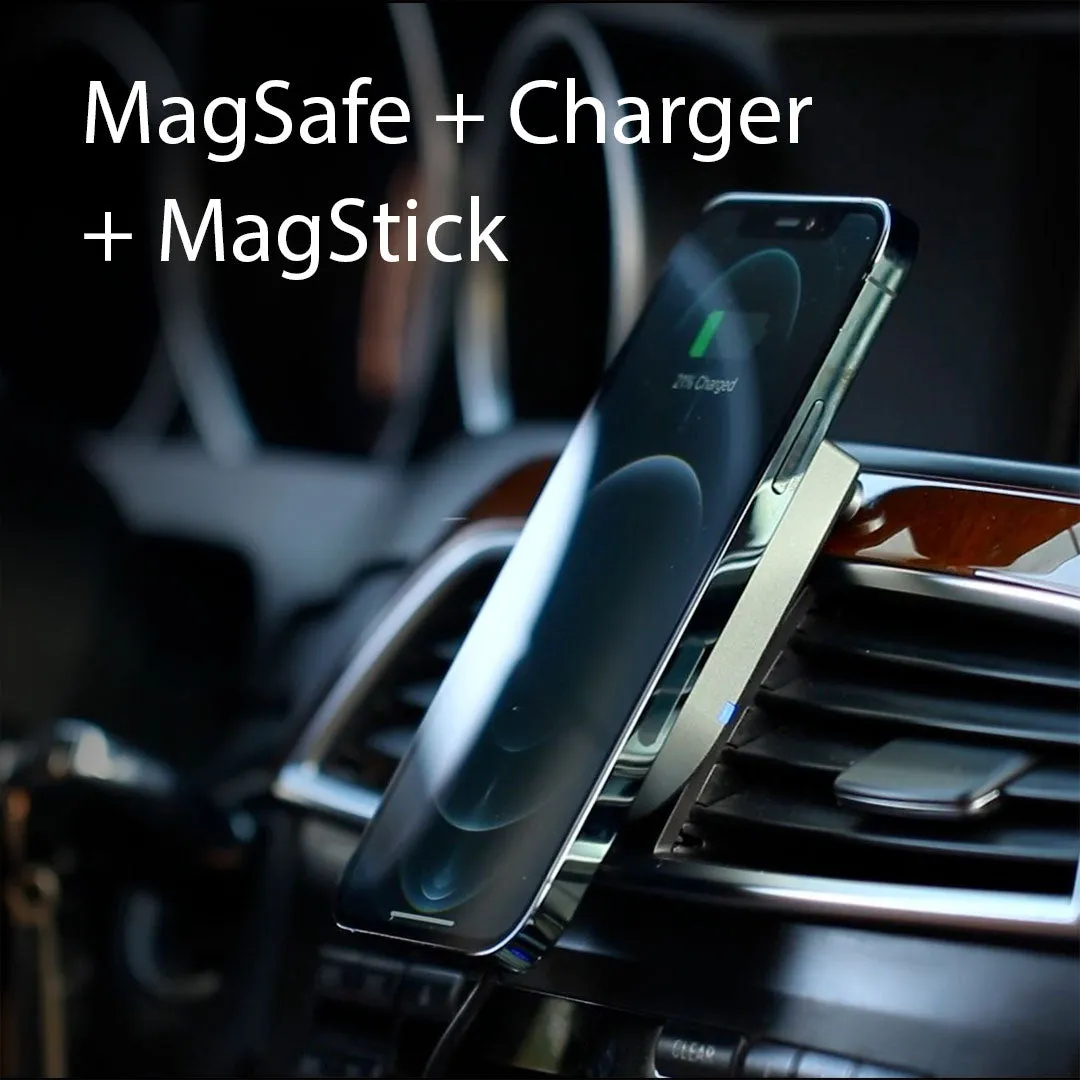 MagBak Wireless Charger - USB Car Adapter Included