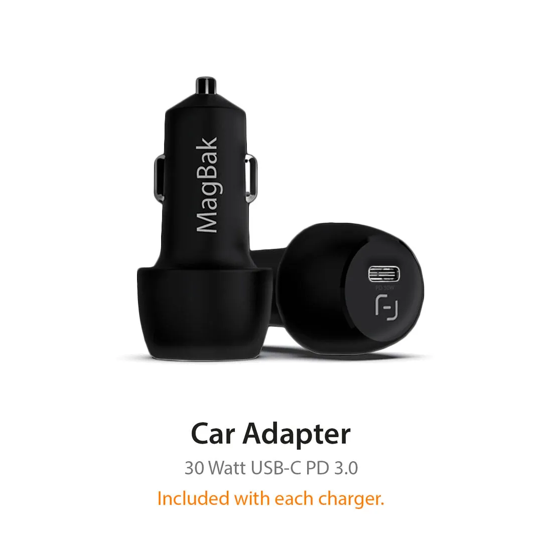 MagBak Wireless Charger - USB Car Adapter Included