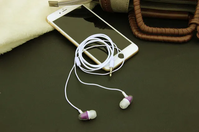 MOONBIFFY Good Quality Stereo Earphone 3.5mm Earbuds Headset For PC For Mobile Phone Iphone Samsung HTC