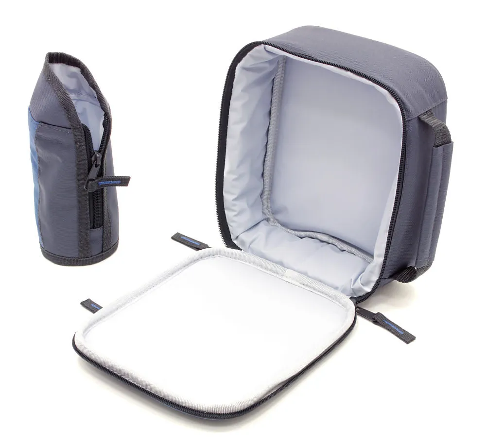 Powder Blue Lunch Cool Bag with Removable Bottle Holder