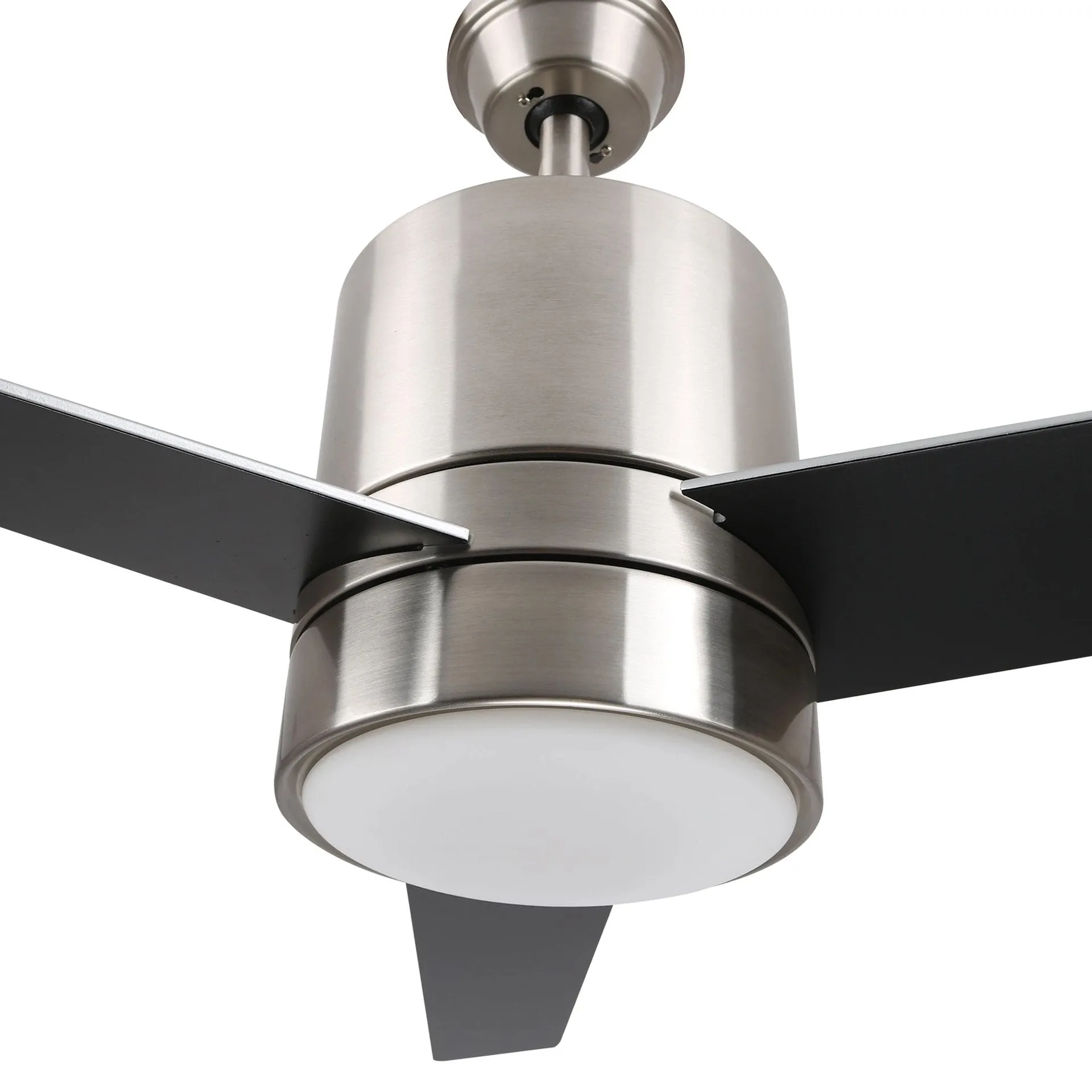 RAIDEN 52 inch 3-Blade Smart Ceiling Fan with LED Light Kit & Smart Wall Switch - Silver/Black & Silver (Reversible Blades)