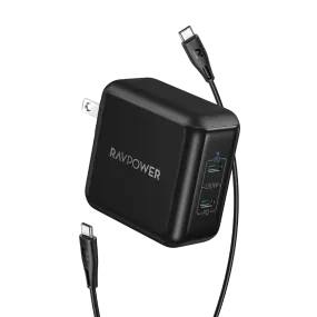 RAVPower 100W GaN II Generation 2 DUO USB-C Ports PD Series Wall Charger