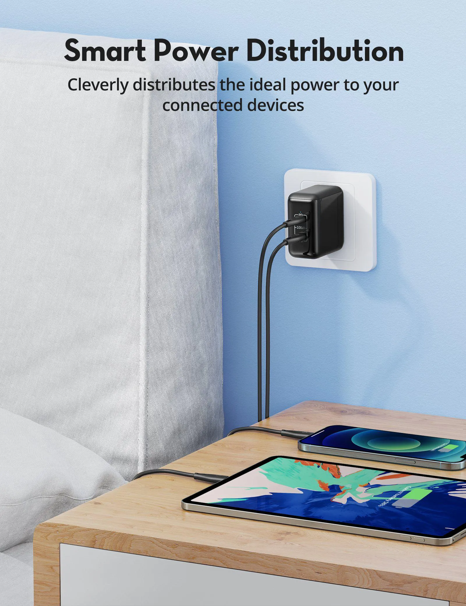 RAVPower 100W GaN II Generation 2 DUO USB-C Ports PD Series Wall Charger