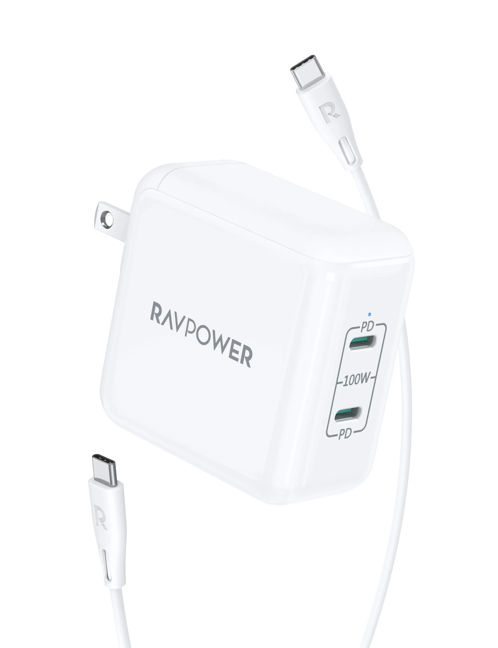 RAVPower 100W GaN II Generation 2 DUO USB-C Ports PD Series Wall Charger