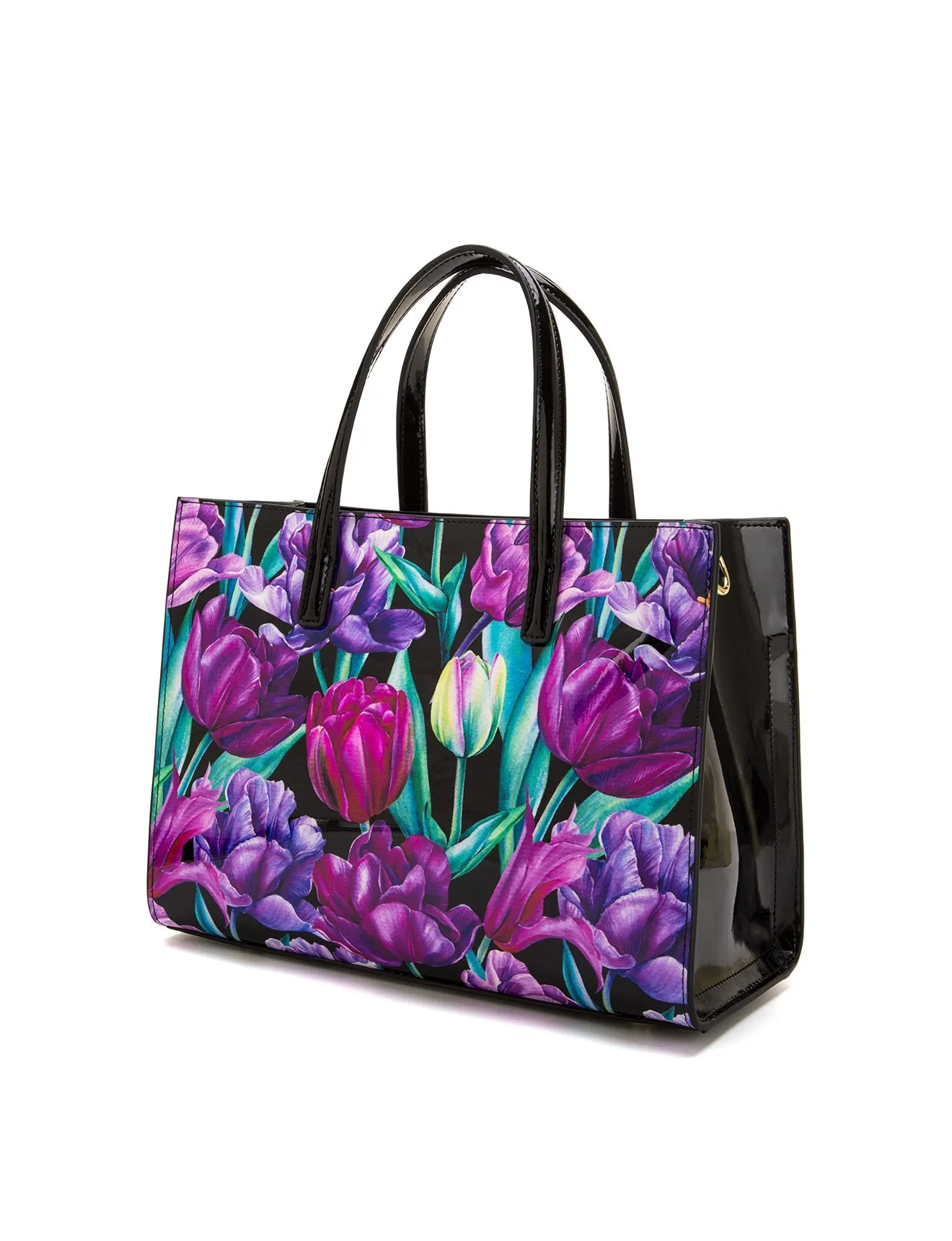 Serenade - SN92-0821 Tulip Grip Handle Leather bag - Floral