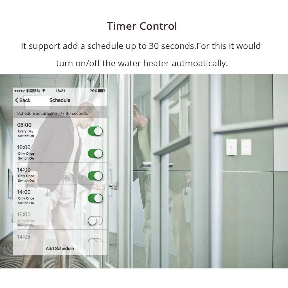 SH100 WiFi Water Heater Switch (Works with Alexa and Google Assistant)