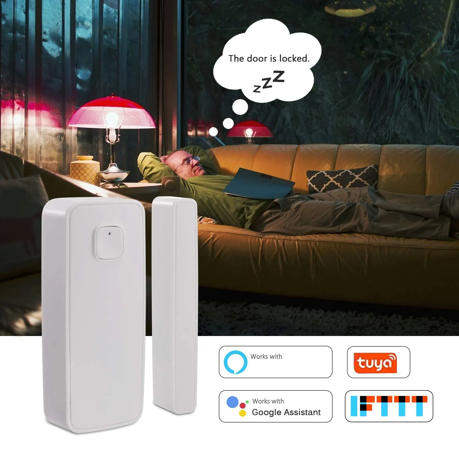 SN002 Smart Door/Window Sensor (Works with Alexa & Google Home)