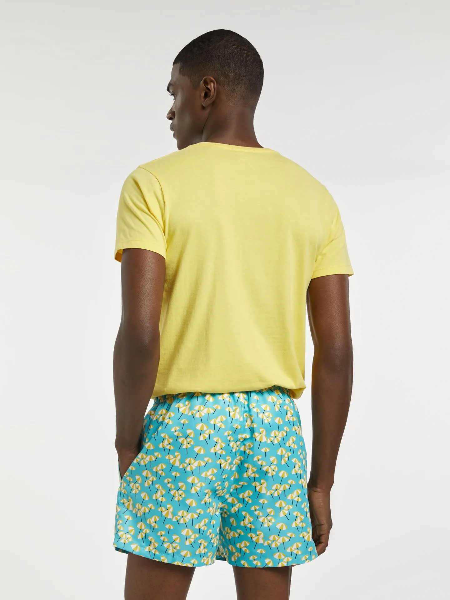 Swim Shorts With 'Parasols' Print