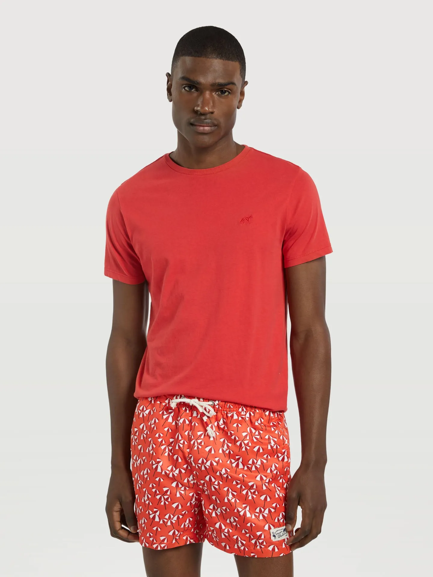 Swim Shorts With 'Parasols' Print